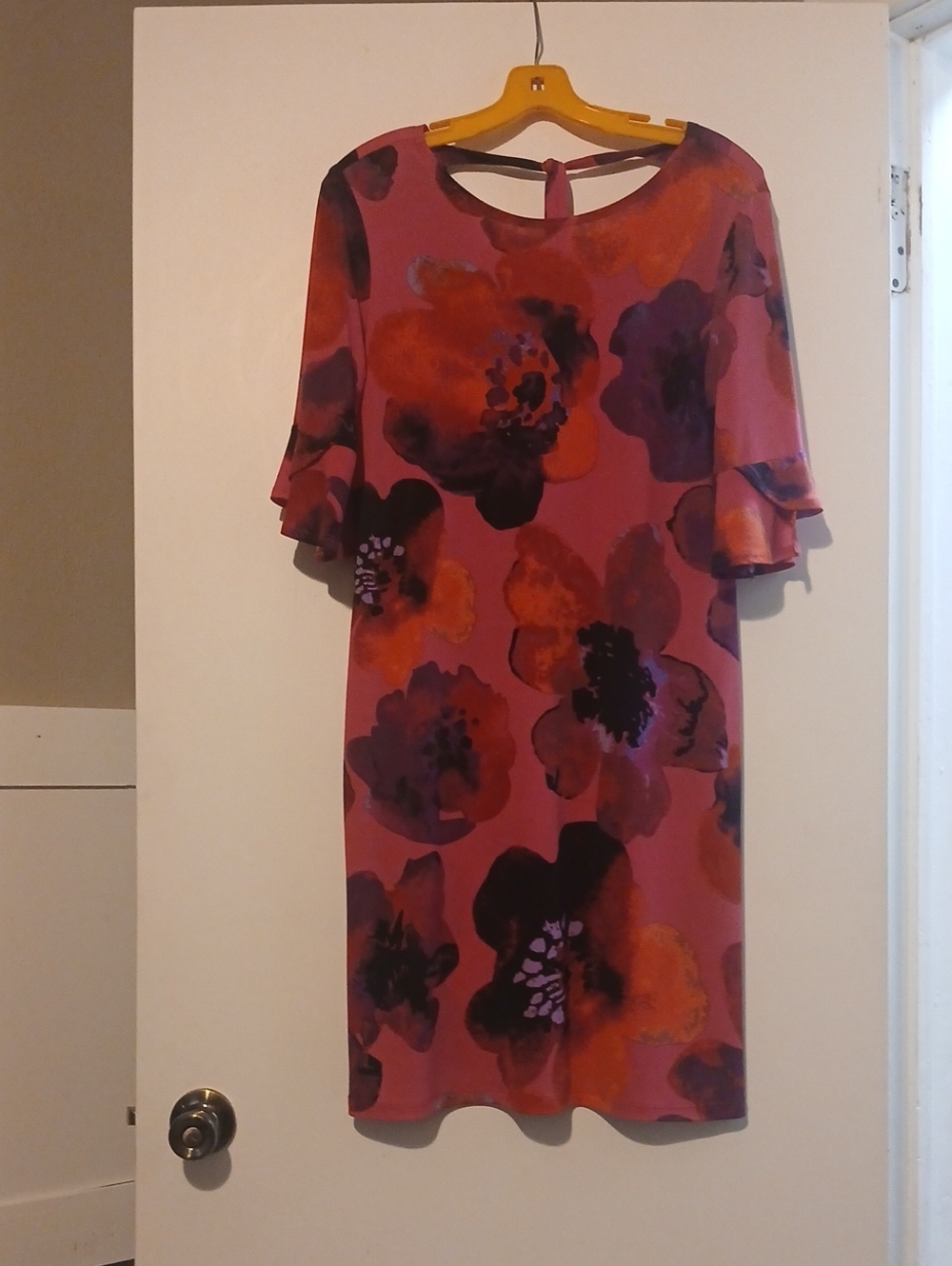 Clara Sun Woo Pink and Purple Floral Midi Dress